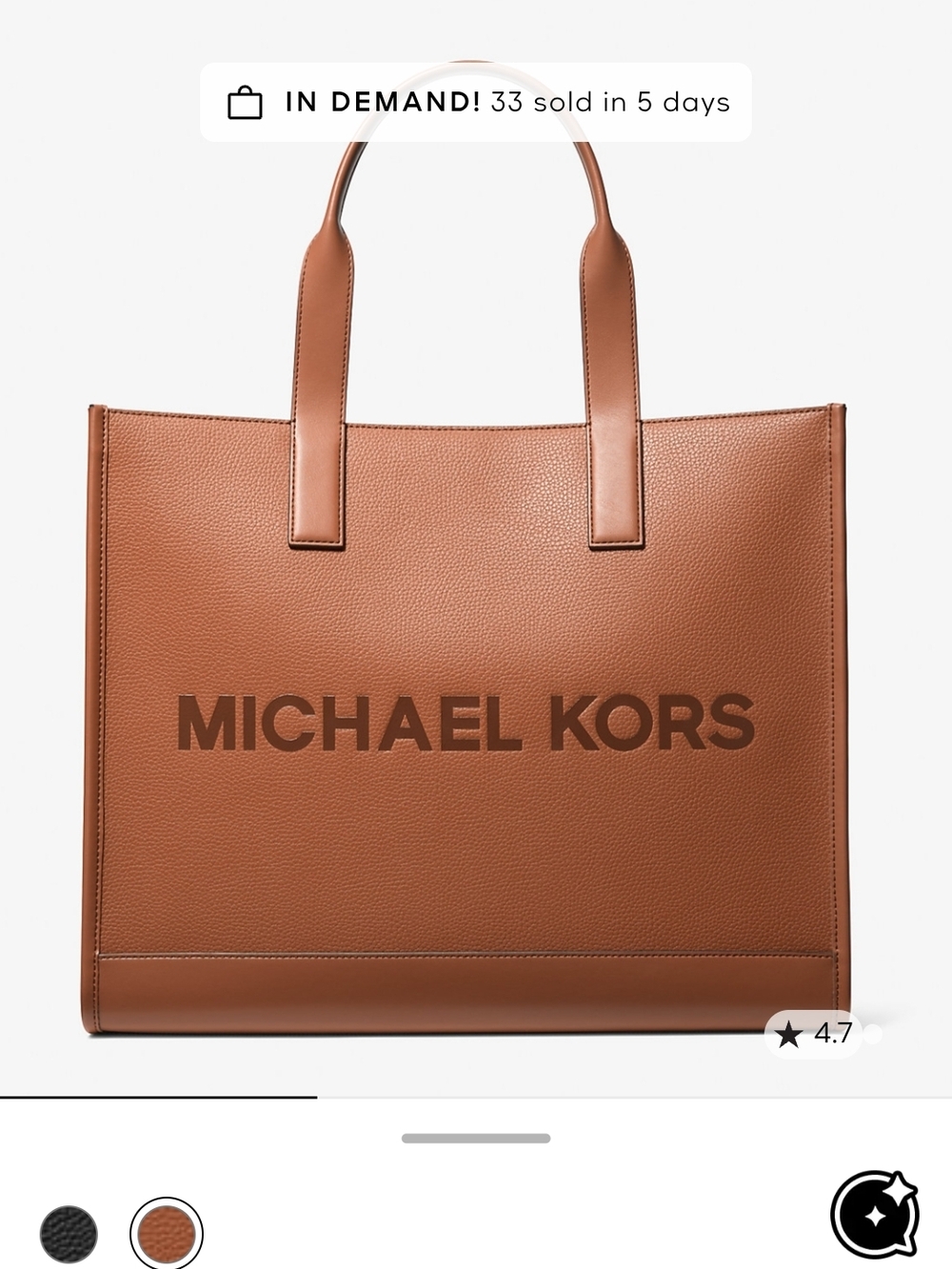 Michael Kors Brown Leather Logo Tote